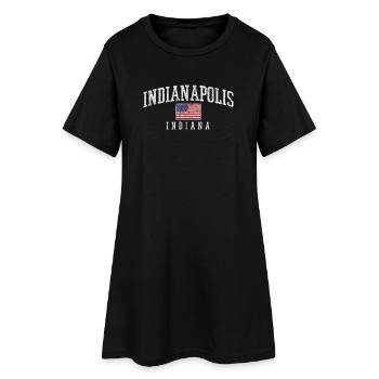 Indianapolis Americana Flag Vintage - Frauen T-Shirt-Kleid - Schwarz - Vorne