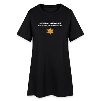 Tu connais pas Sheraf ? film la classe américaine - Robe T-shirt Femme - noir - Devant