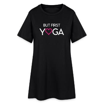Mais d’abord le yoga - Robe T-shirt Femme - noir - Devant