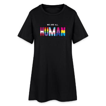 Pride Month LGBT - Wir sind alle Menschen - Frauen T-Shirt-Kleid - Schwarz - Vorne
