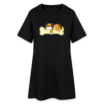 Os de chien - Robe T-shirt Femme - noir - Devant