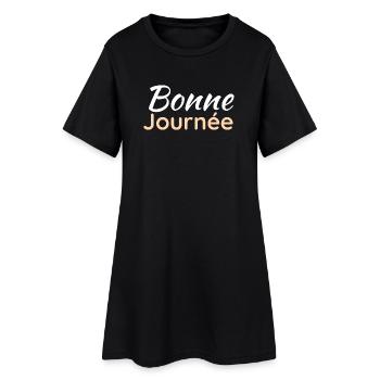 bonne journée - Robe T-shirt Femme - noir - Devant