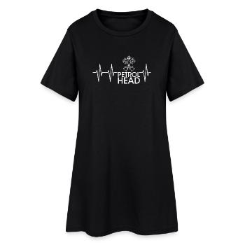 Petrol Head Heartbeat Pulse Engine Turbo Tuner Car - Women’s T-Shirt Dress - black - Front