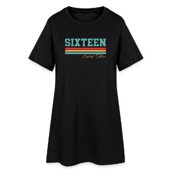 Cadeau 16ème anniversaire Sixteen - Robe T-shirt Femme - noir - Devant