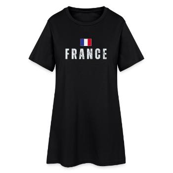 Flag of France, French pride - Women’s T-Shirt Dress - black - Front