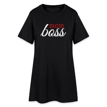 Design d’amour sincère en rouge et blanc - Robe T-shirt Femme - noir - Devant