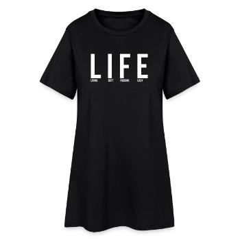 LifeUnfiltered 2 - Frauen T-Shirt-Kleid - Schwarz - Vorne