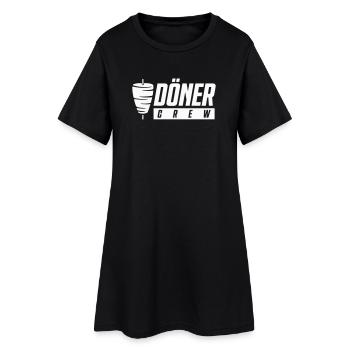 Döner Crew - Frauen T-Shirt-Kleid - Schwarz - Vorne