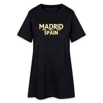 Madrid – Espagne - Robe T-shirt Femme - noir - Devant