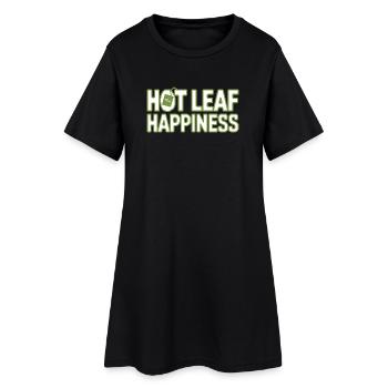  Hot Leaf Happiness Lustiger Tee Spruch Für - Frauen T-Shirt-Kleid - Schwarz - Vorne