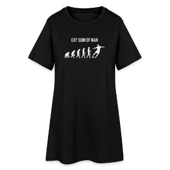 Fußball Evolution - Retro Soccer Spieler Design - Frauen T-Shirt-Kleid - Schwarz - Vorne