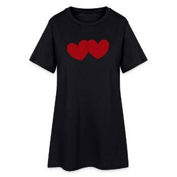2 Cœurs Rouges Cœur Cadeau Rouge pour la Saint-Valentin - Robe T-shirt Femme - noir - Devant