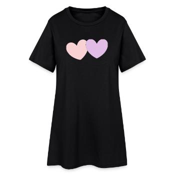 Heart pastel gift Valentine's Day - Women’s T-Shirt Dress - black - Front