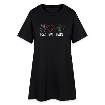Amateur des plantes Paix Amour Plantes Fleurs succulentes - Robe T-shirt Femme - noir - Devant
