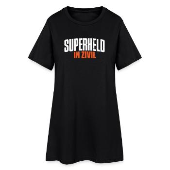 Superheld In Zivil Superhero Superhelden Kostüm - Frauen T-Shirt-Kleid - Schwarz - Vorne