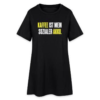 Kaffee ist mein sozialer Akku – Edition 2 - Frauen T-Shirt-Kleid - Schwarz - Vorne