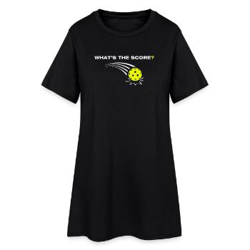 Quel est le score ? Joueur de pickleball drôle - Robe T-shirt Femme - noir - Devant