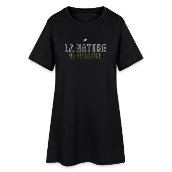 La Nature Me Ressource - Design Nature Minimaliste - Robe T-shirt Femme - noir - Devant