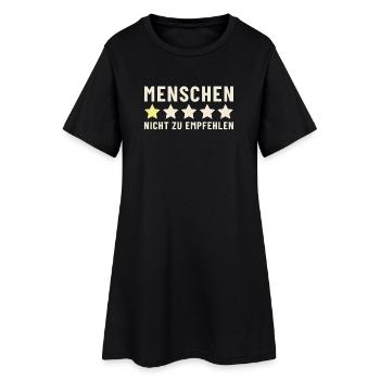 Menschen 1 Stern nicht zu empfehlen - Frauen T-Shirt-Kleid - Schwarz - Vorne