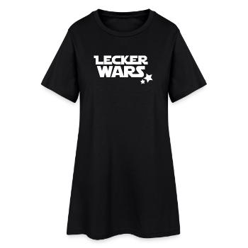 lecker wars - Frauen T-Shirt-Kleid - Schwarz - Vorne