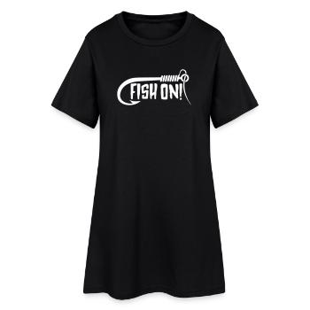 Pêcheur, pêcheur, pêche, dire, pêche - Robe T-shirt Femme - noir - Devant