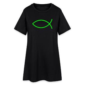 Jésus poisson vert Ichthys poisson poisson poisson poisson - Robe T-shirt Femme - noir - Devant