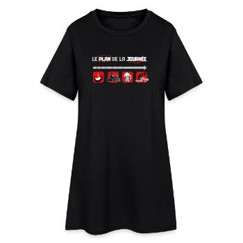 Plan du jour - Robe T-shirt Femme - noir - Devant