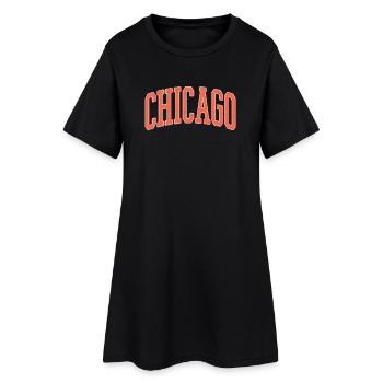 Chicago Arched Block Lettering - Women’s T-Shirt Dress - black - Front