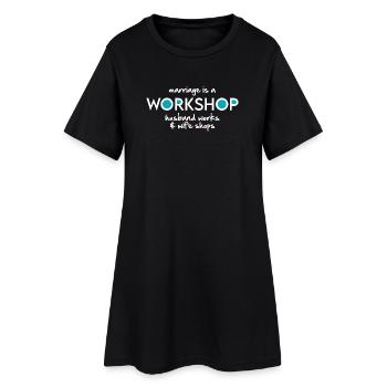 Werkstatt (dunkel) - Frauen T-Shirt-Kleid - Schwarz - Vorne