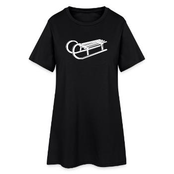 Traîneau Illustration Symbole graphique Neige Hiver - Robe T-shirt Femme - noir - Devant