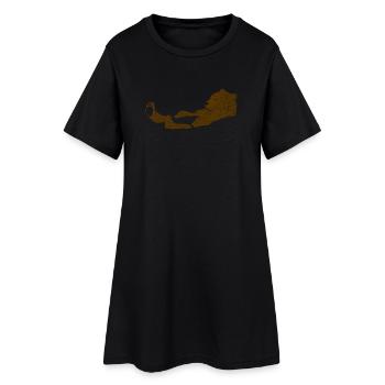Lion Relaxation Silhouette Design - Robe T-shirt Femme - noir - Devant