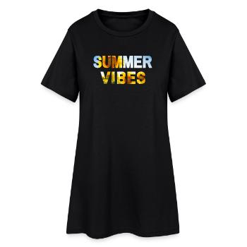 Summer Vibes Sunflower - Frauen T-Shirt-Kleid - Schwarz - Vorne