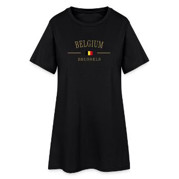 Belgium flag drapeau Belge - Robe T-shirt Femme - noir - Devant