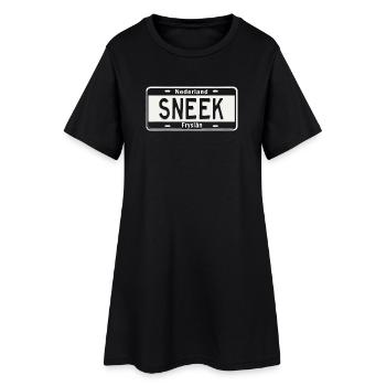 T-Shirt Sneek Hoodie Ijsselmeer Holland - Frauen T-Shirt-Kleid - Schwarz - Vorne