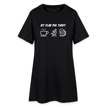 Mon plan pour aujourd’hui Café Microscope Bière - Robe T-shirt Femme - noir - Devant