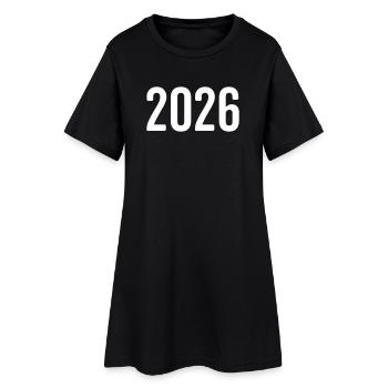 Chiffre de l’année 2026 - Robe T-shirt Femme - noir - Devant