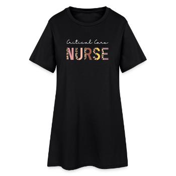 Infirmière en soins intensifs CCN Bohème Design - Robe T-shirt Femme - noir - Devant