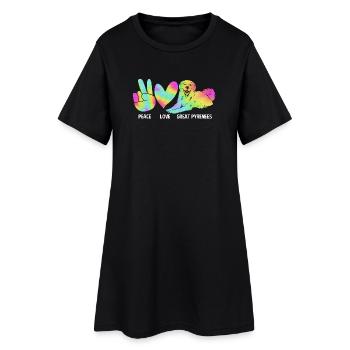 Chien des Pyrénées - Robe T-shirt Femme - noir - Devant