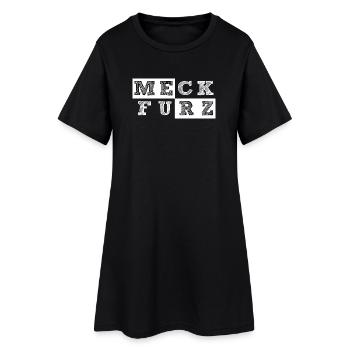 MeckFurz Geometrische Collage Merz muss weg - Frauen T-Shirt-Kleid - Schwarz - Vorne