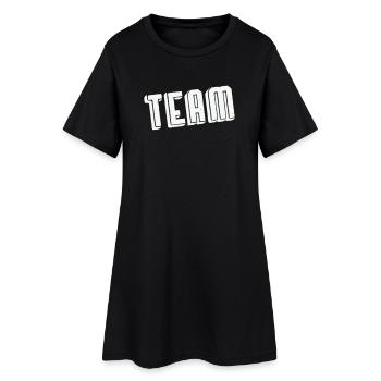 Police vintage teintée en gras Team Spirit - Robe T-shirt Femme - noir - Devant