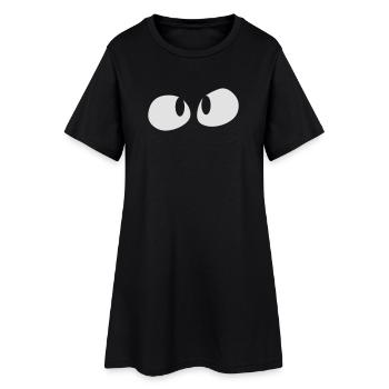 yeux - Robe T-shirt Femme - noir - Devant