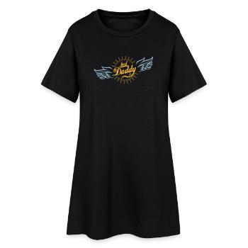 Vaterliebe mit Flügelmotiv - Frauen T-Shirt-Kleid - Schwarz - Vorne
