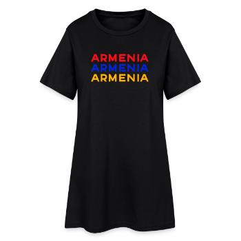 Drapeau de lettrage de l’Arménie - Robe T-shirt Femme - noir - Devant