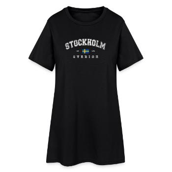 Stockholm Suède - Robe T-shirt Femme - noir - Devant