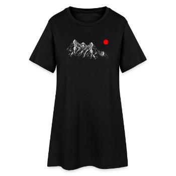 Soleil cramoisi sur des pics silencieux - Robe T-shirt Femme - noir - Devant