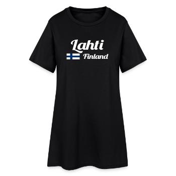 Lahti, Finlande - Imprimés élégants - Robe T-shirt Femme - noir - Devant
