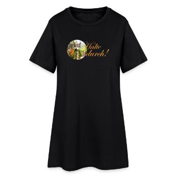 persévérant créativement son chien avec une carotte dans la gueule - Robe T-shirt Femme - noir - Devant