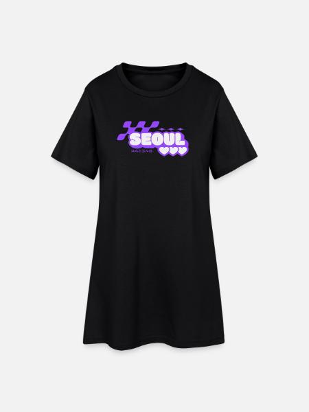 Seoul Racing Violet Rétro - Robe T-shirt Femme - noir