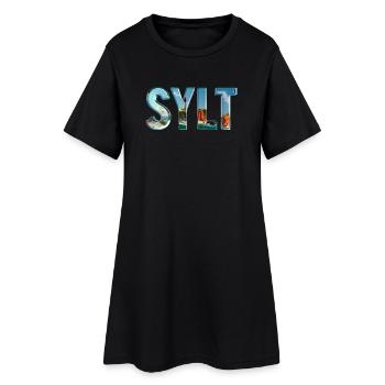 SYLT – maritime, élégant, nordique - Robe T-shirt Femme - noir - Devant