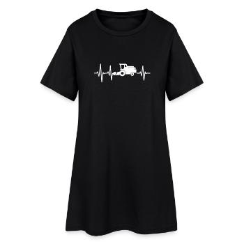 Heartbeat Combine - Conception d’art au trait d’agriculture - Robe T-shirt Femme - noir - Devant